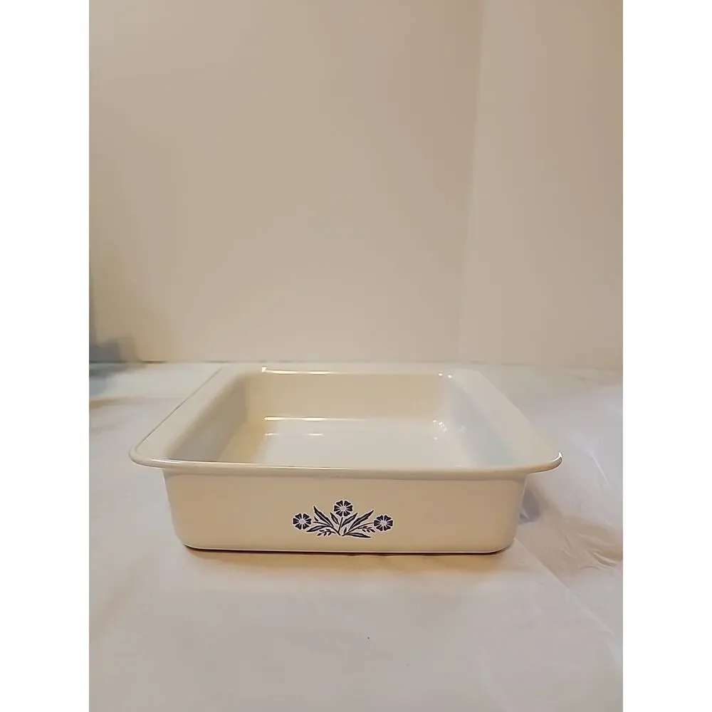 Vintage CORNING WARE Square Baking Pan BLUE CORNFLOWER P-322 8x8x2 Two Qt